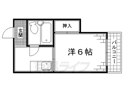 グリシーヌ丹波橋(1K/1階)の間取り写真