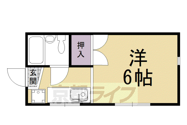 京阪電気鉄道京阪線 丹波橋駅 徒歩12分 3階建 築44年(ワンルーム/1階)の間取り写真