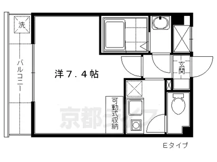 近鉄京都線 伏見駅(京都) 徒歩8分 3階建 築23年(1K/3階)の間取り写真