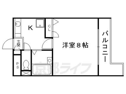 京阪電気鉄道京阪線 龍谷大前深草駅 徒歩2分 3階建 築32年(1K/2階)の間取り写真