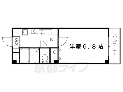 京阪電気鉄道京阪線 龍谷大前深草駅 徒歩4分 3階建 築26年(1K/2階)の間取り写真