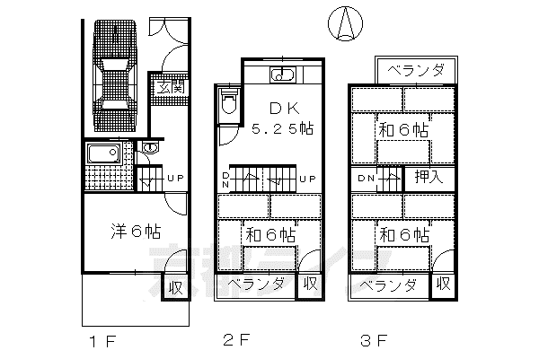 近鉄京都線 伏見駅(京都) 徒歩4分 3階建 築52年(4DK)の間取り写真