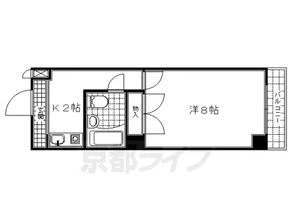 京阪電気鉄道京阪線 伏見桃山駅 徒歩3分 6階建 築37年(1K/5階)の間取り写真