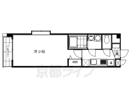 京阪電気鉄道京阪線 伏見桃山駅 徒歩1分 4階建 築22年(1K/4階)の間取り写真