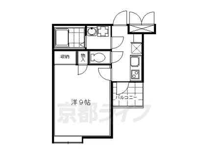 京阪電気鉄道京阪線 伏見桃山駅 徒歩1分 4階建 築22年(1K/2階)の間取り写真