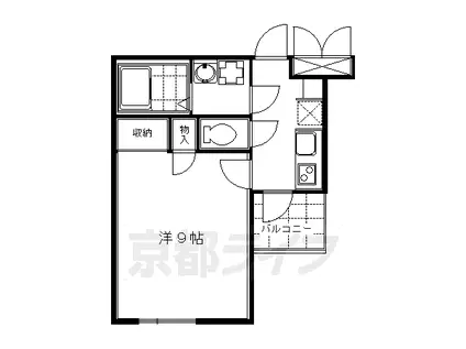 京阪電気鉄道京阪線 伏見桃山駅 徒歩1分 4階建 築22年(1K/1階)の間取り写真