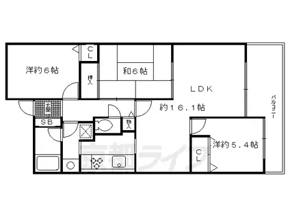 グランデュール鴨川シレノスⅡ番館(3LDK/8階)の間取り写真