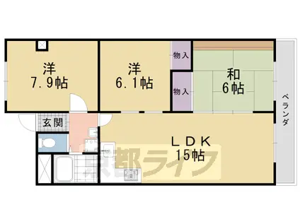近鉄京都線 伏見駅(京都) 徒歩3分 11階建 築54年(3LDK/10階)の間取り写真