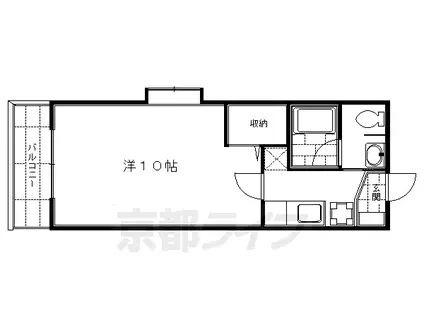 京阪電気鉄道京阪線 藤森駅 徒歩4分 3階建 築24年(1K/2階)の間取り写真