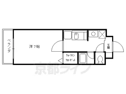 京阪電気鉄道京阪線 藤森駅 徒歩10分 3階建 築22年(1K/3階)の間取り写真