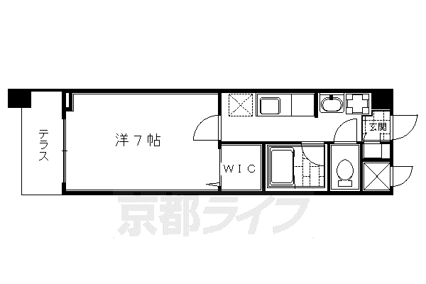 京阪電気鉄道京阪線 藤森駅 徒歩10分 3階建 築23年(1K/1階)の間取り写真
