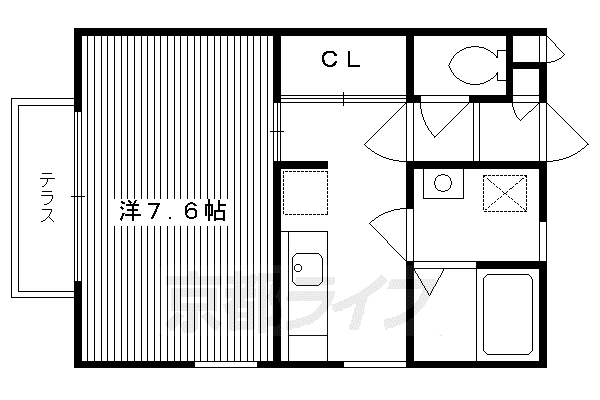 京阪電気鉄道京阪線 藤森駅 徒歩9分 2階建 築23年(1K/2階)の間取り写真