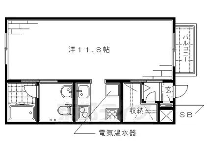 京阪電気鉄道京阪線 龍谷大前深草駅 徒歩4分 3階建 築22年(1K/3階)の間取り写真