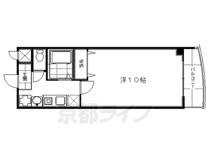 京阪電気鉄道京阪線 伏見桃山駅 徒歩3分 3階建 築22年(1K/2階)の間取り写真