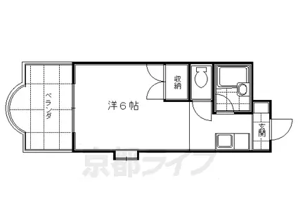 京阪電気鉄道京阪線 藤森駅 徒歩10分 3階建 築37年(1K/3階)の間取り写真