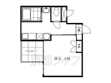 京阪電気鉄道京阪線 中書島駅 徒歩7分 4階建 築21年(1K/4階)の間取り写真