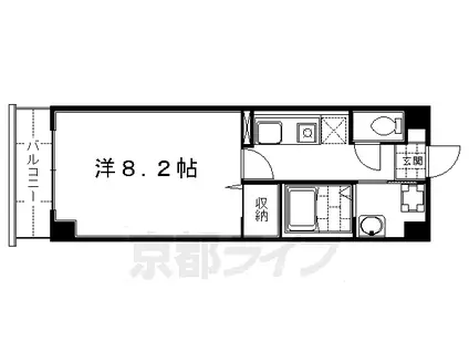 グランツェントA(1K/2階)の間取り写真