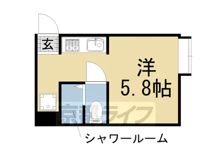 カレッジマンション七瀬川(ワンルーム/2階)の間取り写真