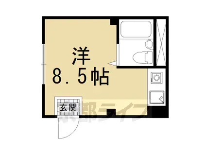 京阪電気鉄道京阪線 墨染駅 徒歩2分 2階建 築54年(ワンルーム/2階)の間取り写真