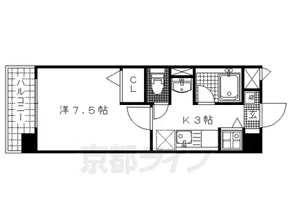 ALICE(1K/3階)の間取り写真