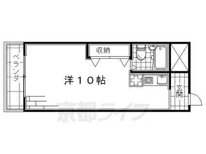 中書島第四HAKKOハイツ(ワンルーム/1階)の間取り写真