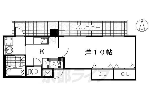 京阪電気鉄道京阪線 伏見桃山駅 徒歩7分 7階建 築21年(1K/6階)の間取り写真