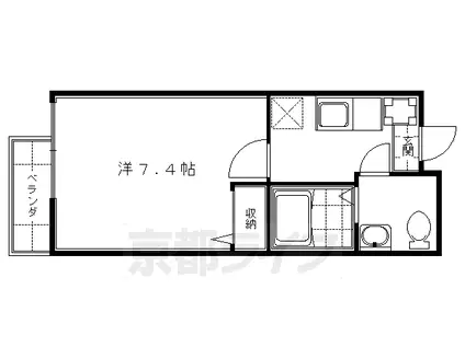 レイーナ深草(1K/2階)の間取り写真
