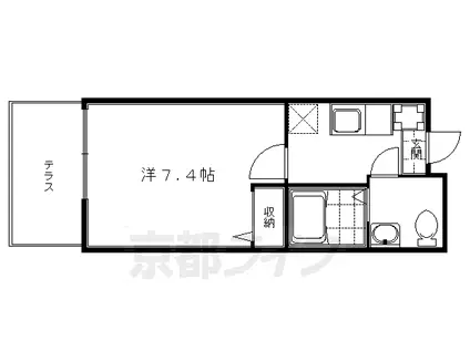 レイーナ深草(1K/1階)の間取り写真