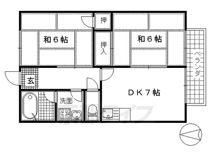 海の子ハイツ桃山(2DK/2階)の間取り写真