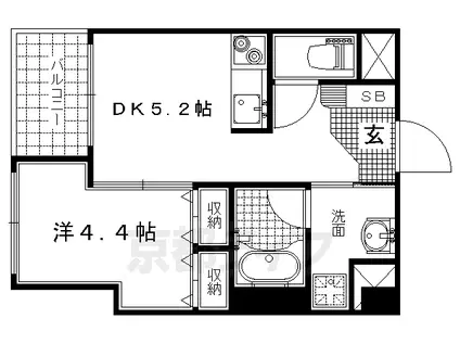 近鉄京都線 桃山御陵前駅 徒歩1分 7階建 築20年(1DK/2階)の間取り写真