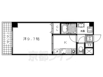 SQUARE HILLS MOMOYAMA(1K/4階)の間取り写真