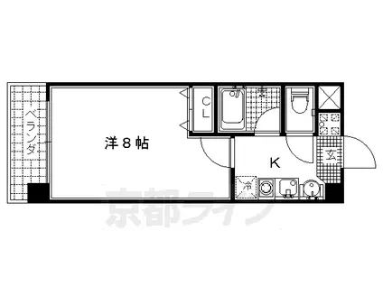 京都市烏丸線 竹田駅(京都) 徒歩11分 4階建 築20年(1K/2階)の間取り写真