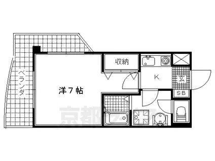 京都市烏丸線 竹田駅(京都) 徒歩4分 5階建 築33年(1K/5階)の間取り写真
