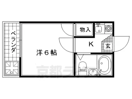 淀ハイム(1K/2階)の間取り写真