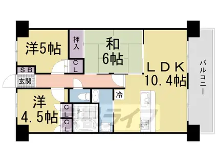 ディオ・フェルティ淀リヴィエール(3LDK/7階)の間取り写真