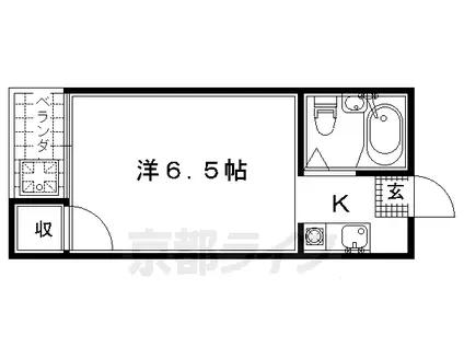 京阪電気鉄道宇治線 桃山南口駅 徒歩2分 4階建 築39年(1K/4階)の間取り写真