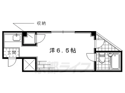 京阪電気鉄道宇治線 桃山南口駅 徒歩2分 4階建 築39年(1K/3階)の間取り写真