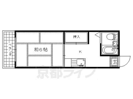 HOUSESUGA(1K/2階)の間取り写真