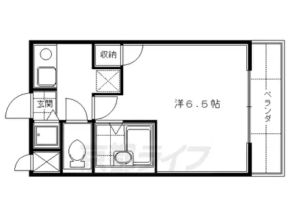 奈良線 桃山駅 徒歩4分 3階建 築42年(1K/1階)の間取り写真