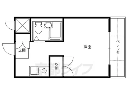 カーサ桃山(1K/2階)の間取り写真