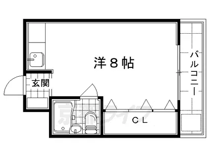 カーサ桃山(ワンルーム/3階)の間取り写真