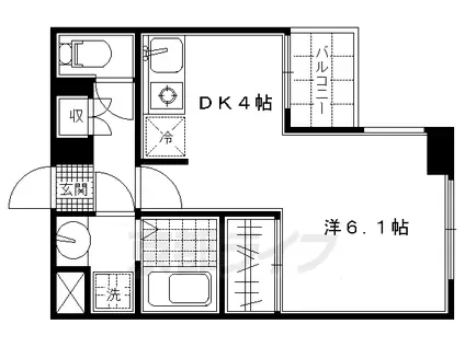 京阪電気鉄道京阪線 伏見桃山駅 徒歩2分 4階建 築20年(1DK/3階)の間取り写真