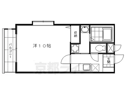 京阪電気鉄道京阪線 藤森駅 徒歩3分 4階建 築23年(1K/3階)の間取り写真