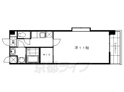 京阪電気鉄道京阪線 龍谷大前深草駅 徒歩7分 7階建 築21年(1K/4階)の間取り写真