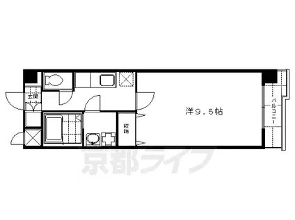 京阪電気鉄道京阪線 龍谷大前深草駅 徒歩7分 7階建 築21年(1K/7階)の間取り写真