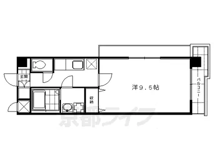 京阪電気鉄道京阪線 龍谷大前深草駅 徒歩7分 7階建 築21年(1K/7階)の間取り写真
