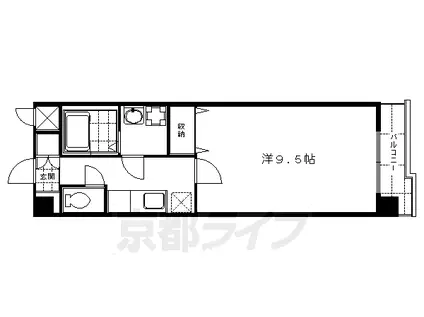 京阪電気鉄道京阪線 龍谷大前深草駅 徒歩7分 7階建 築21年(1K/6階)の間取り写真