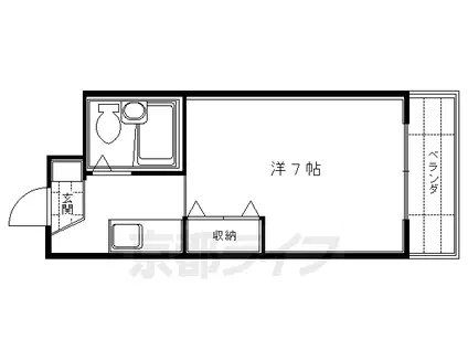 京阪電気鉄道京阪線 伏見桃山駅 徒歩2分 3階建 築37年(1K/2階)の間取り写真
