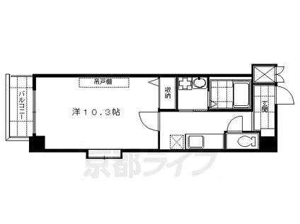 京阪電気鉄道京阪線 藤森駅 徒歩3分 7階建 築19年(1K/3階)の間取り写真