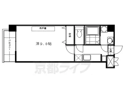 京阪電気鉄道京阪線 藤森駅 徒歩3分 7階建 築20年(1K/5階)の間取り写真